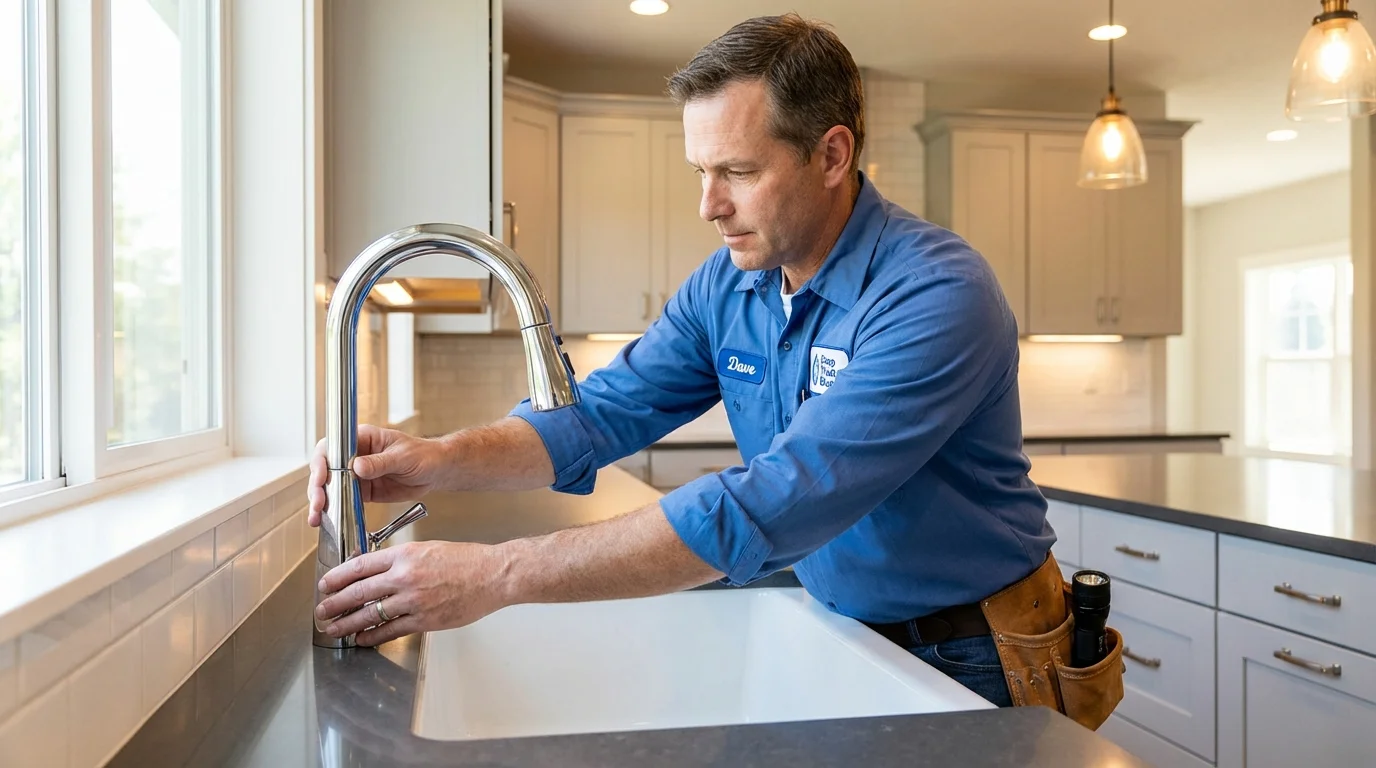 Kitchen faucet installation by Johns Plumbing LLC in Rushville